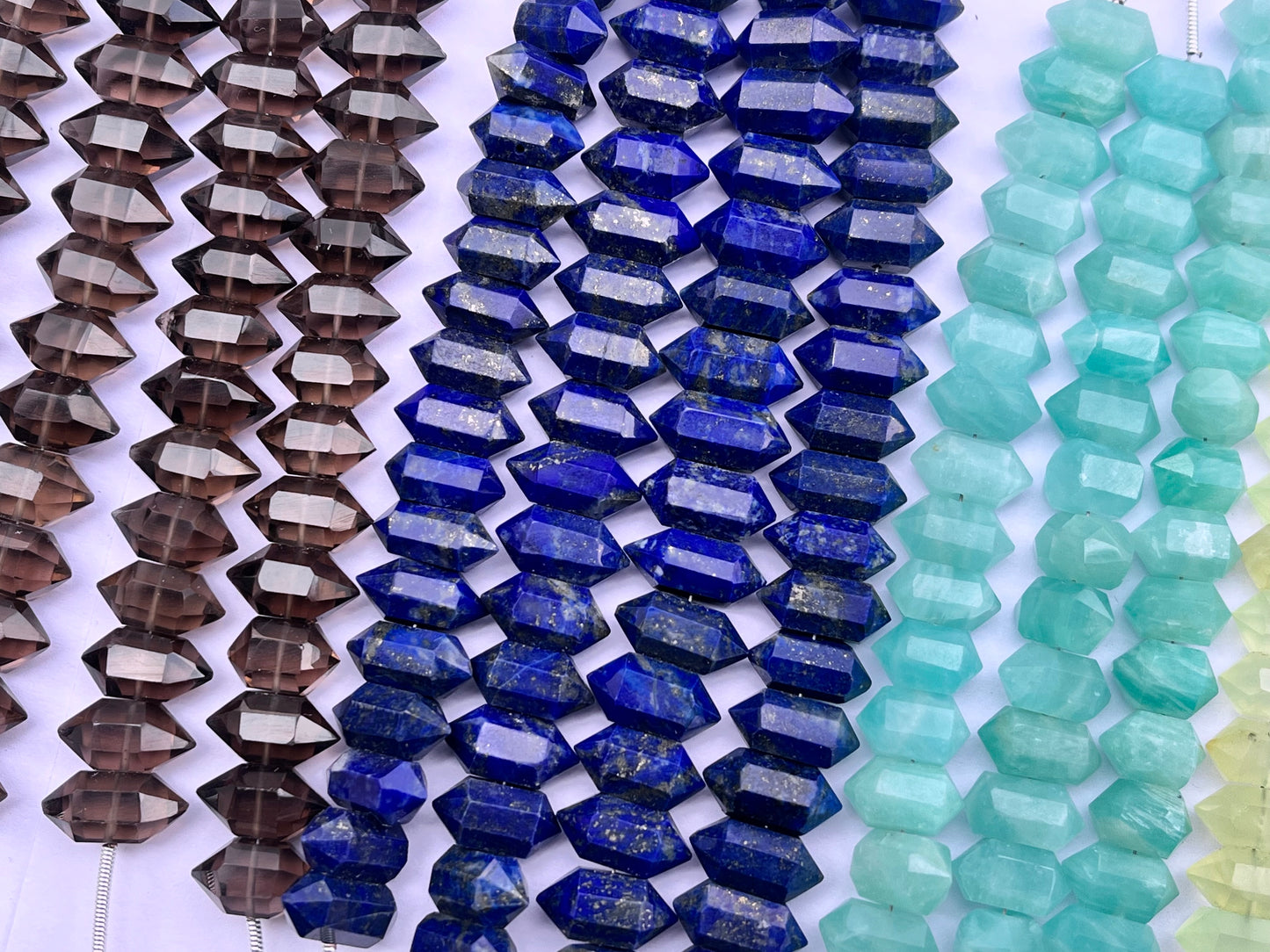 All New! Natural Gemstones Double Terminated Points Shape drops