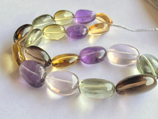 Mix Gemstones Smooth Tumble Shape Beads