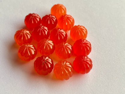 Natural Carnelian Gemstone Hand Carved Melons Loose