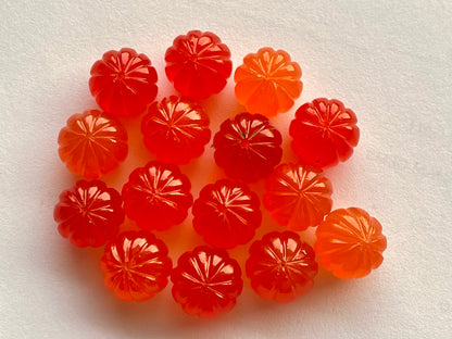 Natural Carnelian Gemstone Hand Carved Melons Loose