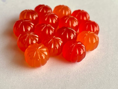 Natural Carnelian Gemstone Hand Carved Melons Loose