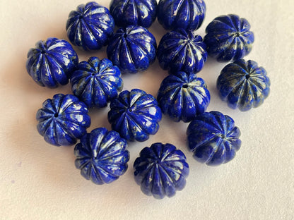 Natural Lapis Lazuli Gemstone Hand Carved Melons Loose