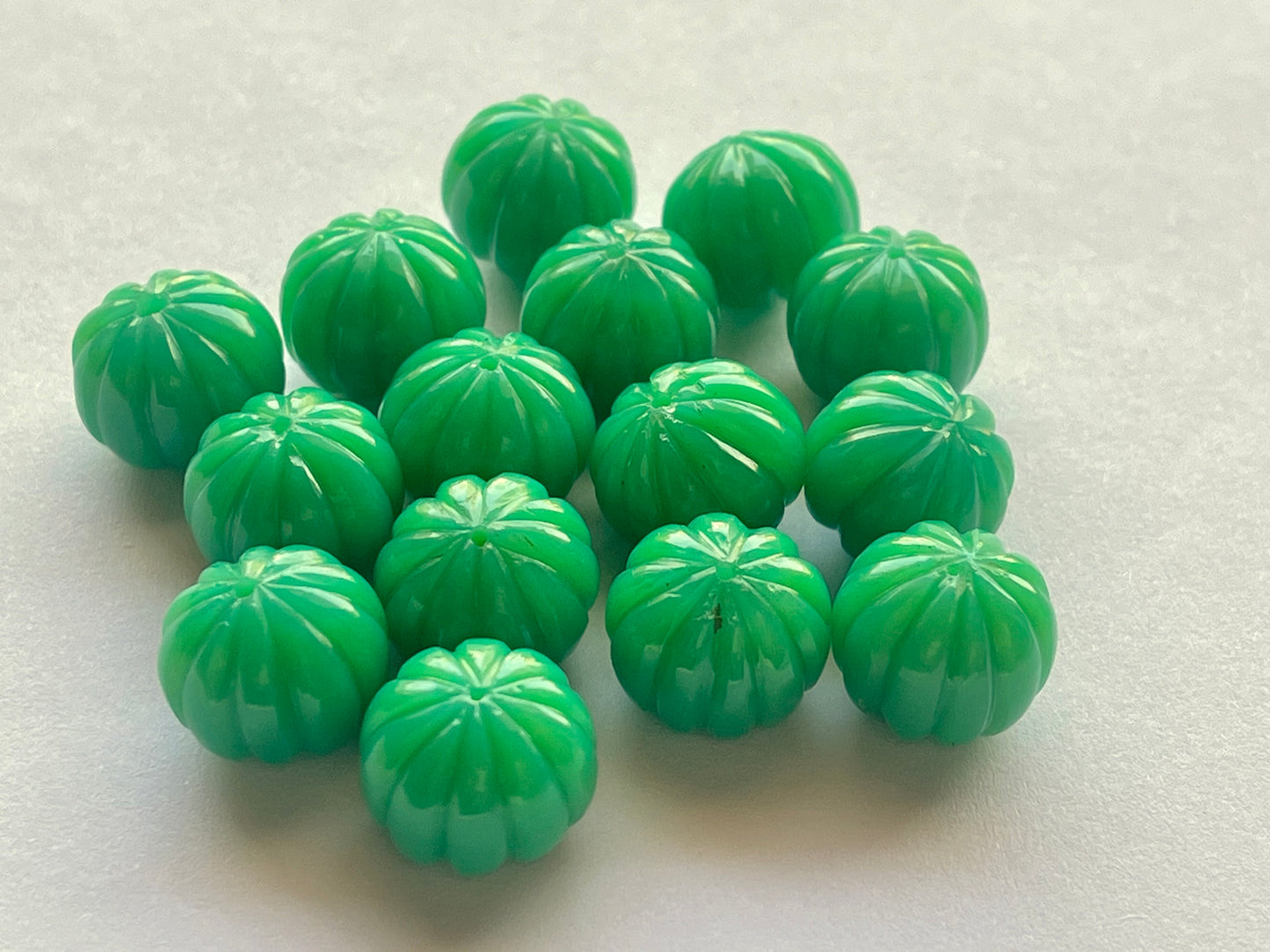Chrysoprase Chalcedony Gemstone Hand Carved Melons Loose