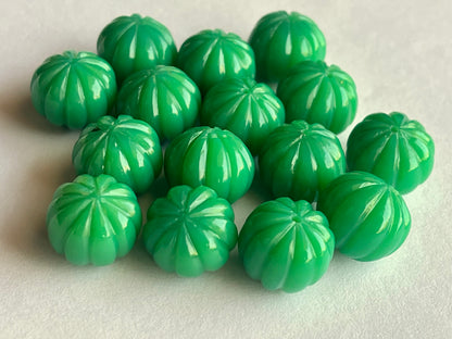 Chrysoprase Chalcedony Gemstone Hand Carved Melons Loose