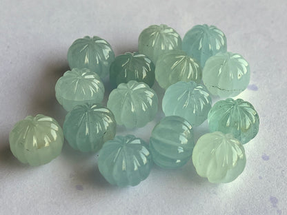 Natural Milky Aquamarine Gemstone Hand Carved Melons Loose