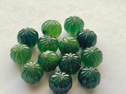 Natural Serpentine Gemstone Hand Carved Melons Loose