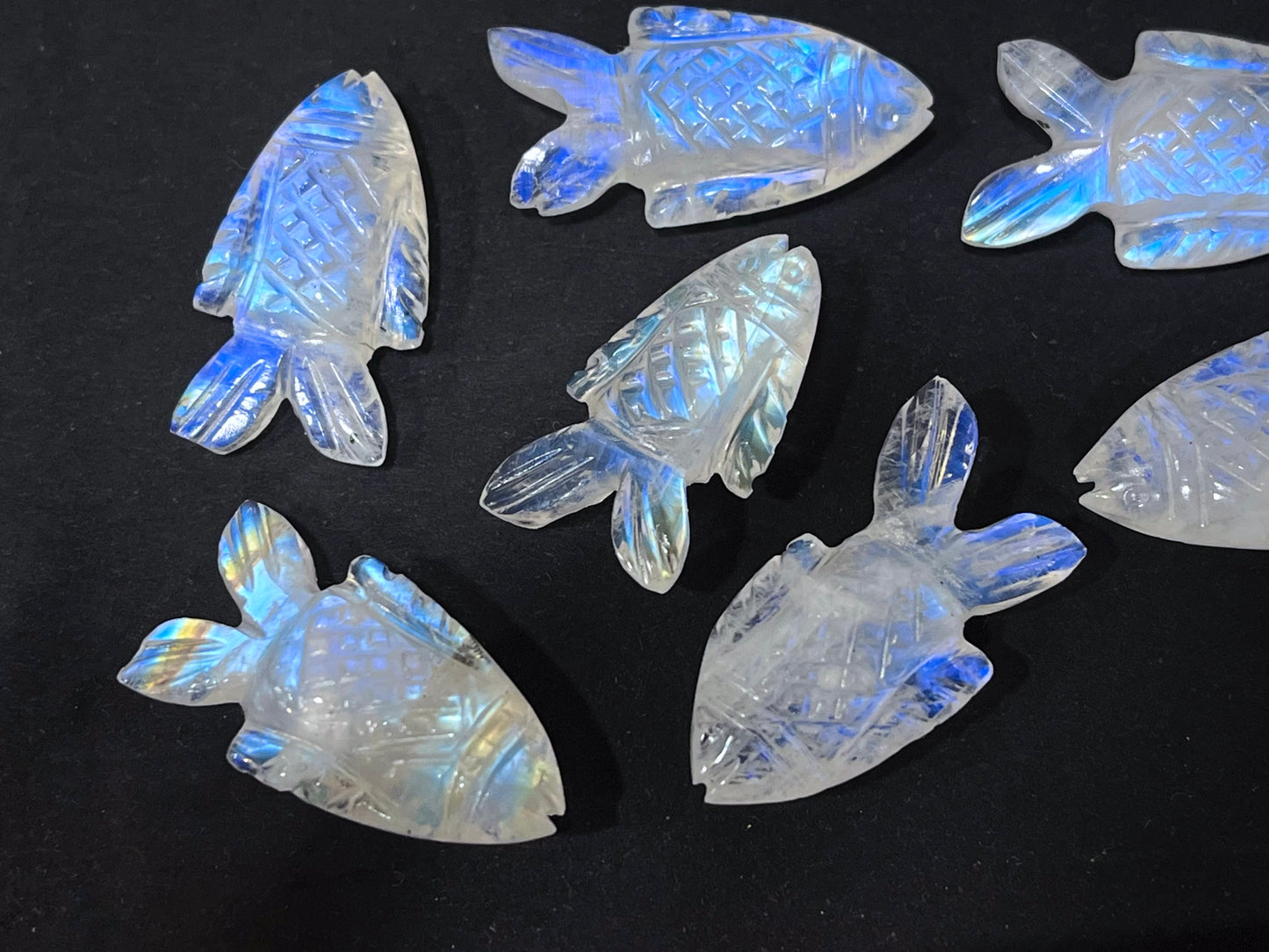 Rainbow Moonstone Fish Loose carving