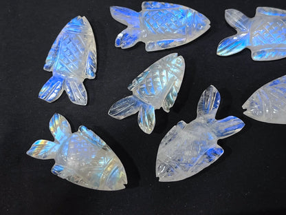 Rainbow Moonstone Fish Loose carving