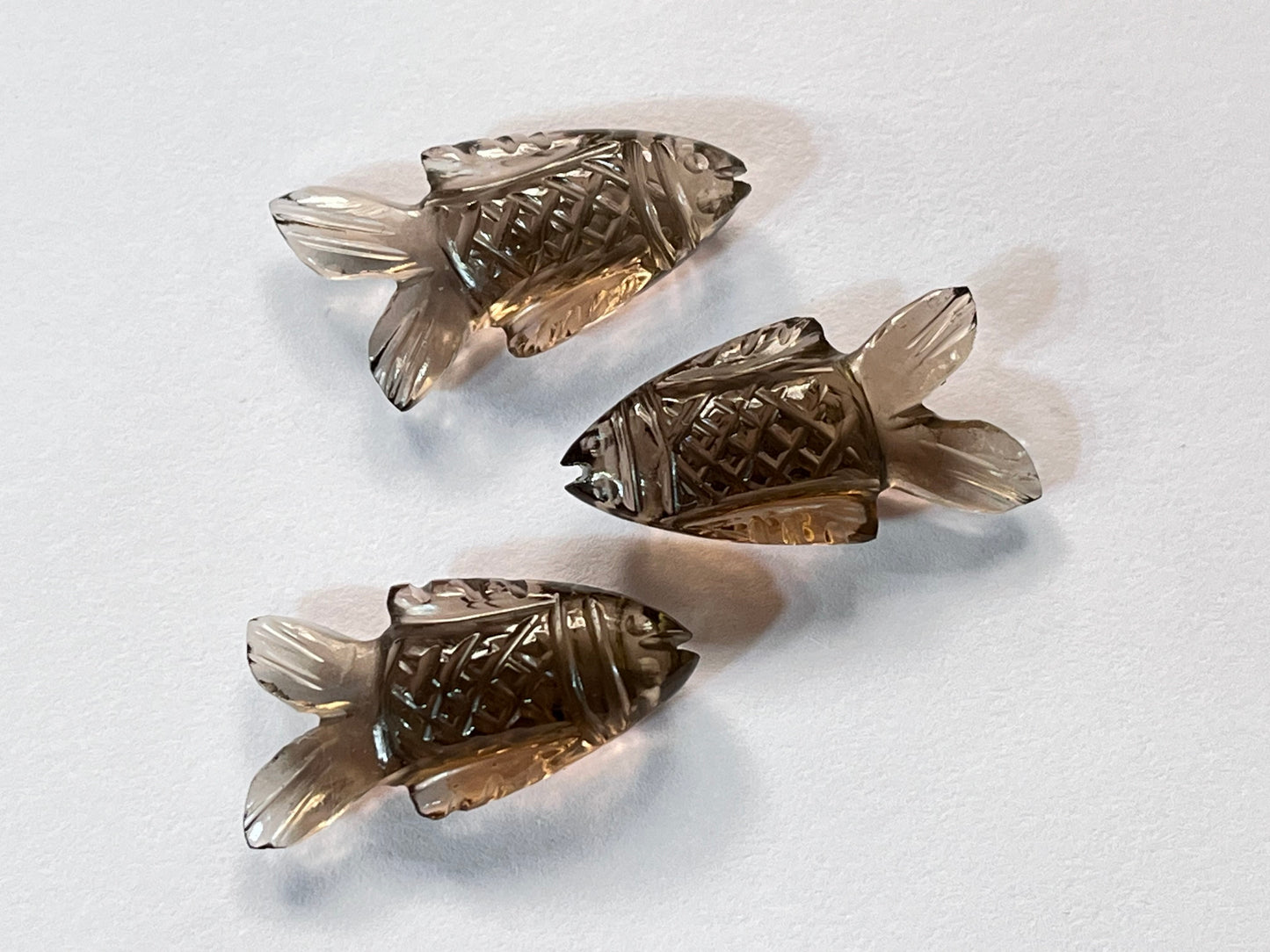 Smoky Quartz Fish Loose carving