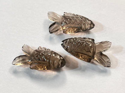 Smoky Quartz Fish Loose carving