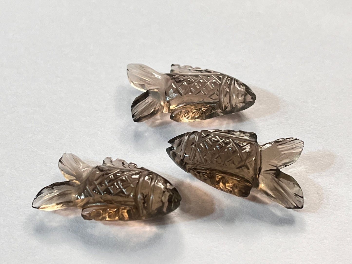 Smoky Quartz Fish Loose carving