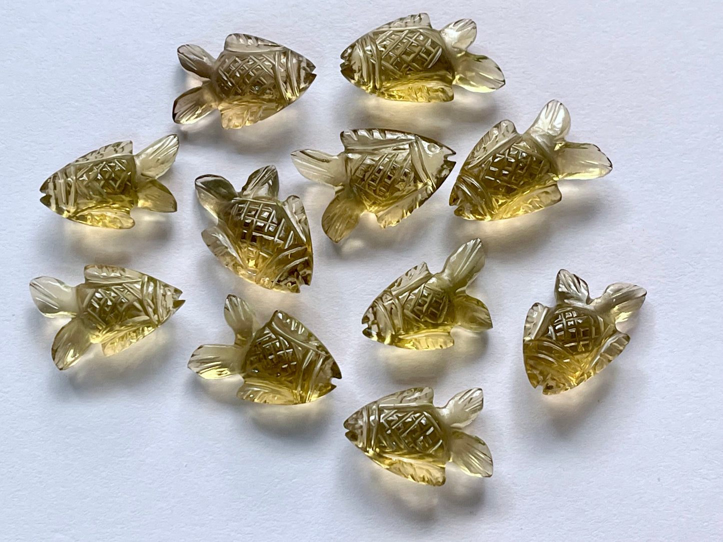 Olive Quartz Fish Loose carving