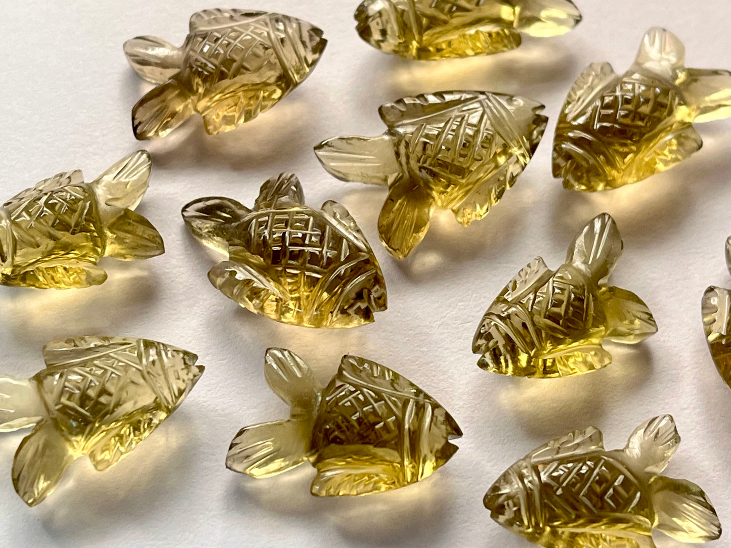 Olive Quartz Fish Loose carving