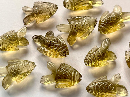 Olive Quartz Fish Loose carving