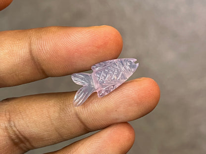 Lavender Quartz Fish Loose carving