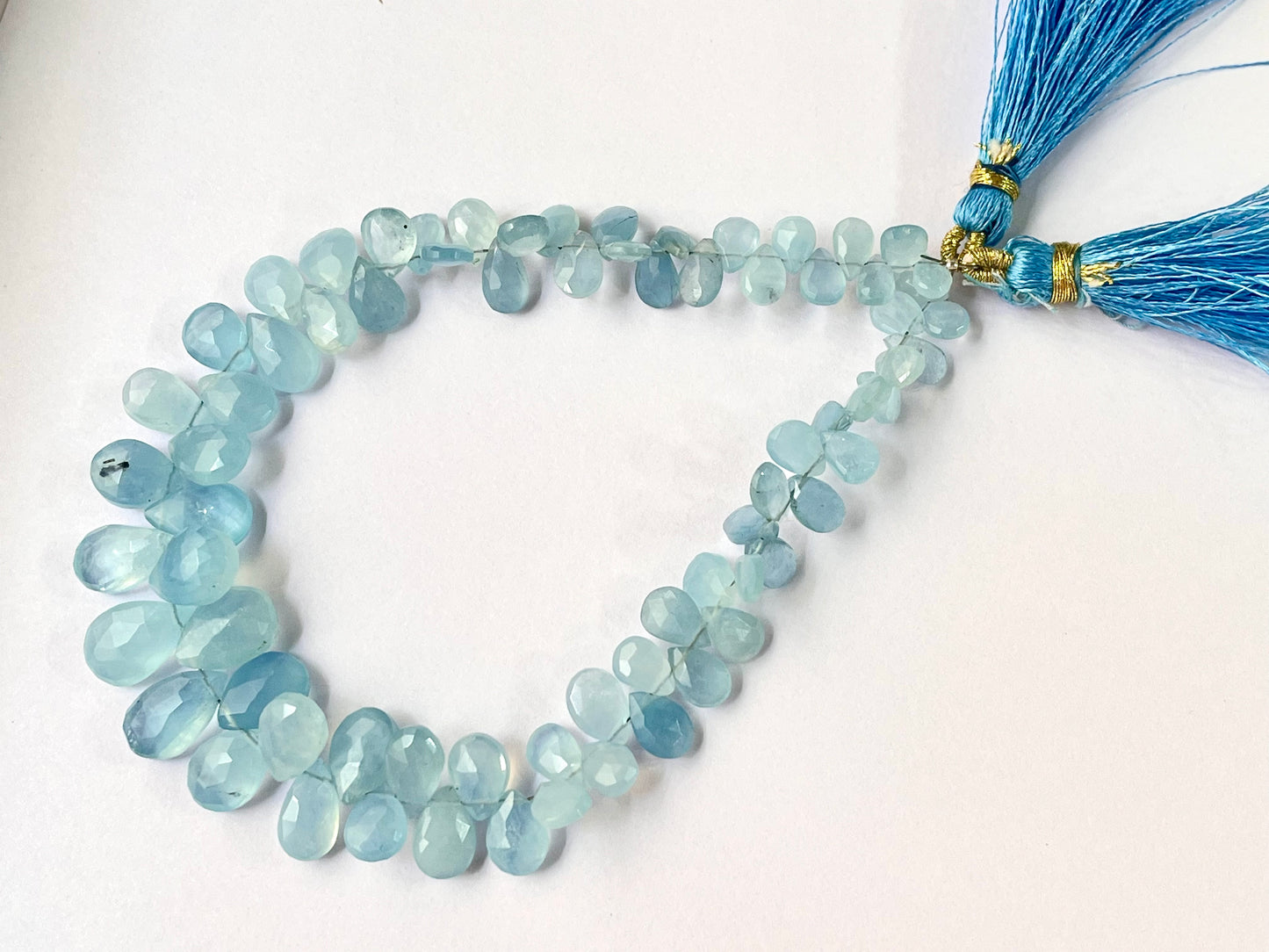 Aquamarine Faceted Pear Shape Briolette Beads