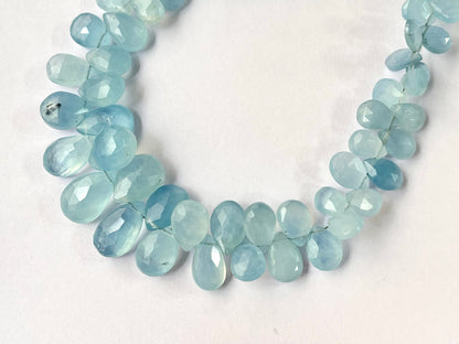Aquamarine Faceted Pear Shape Briolette Beads