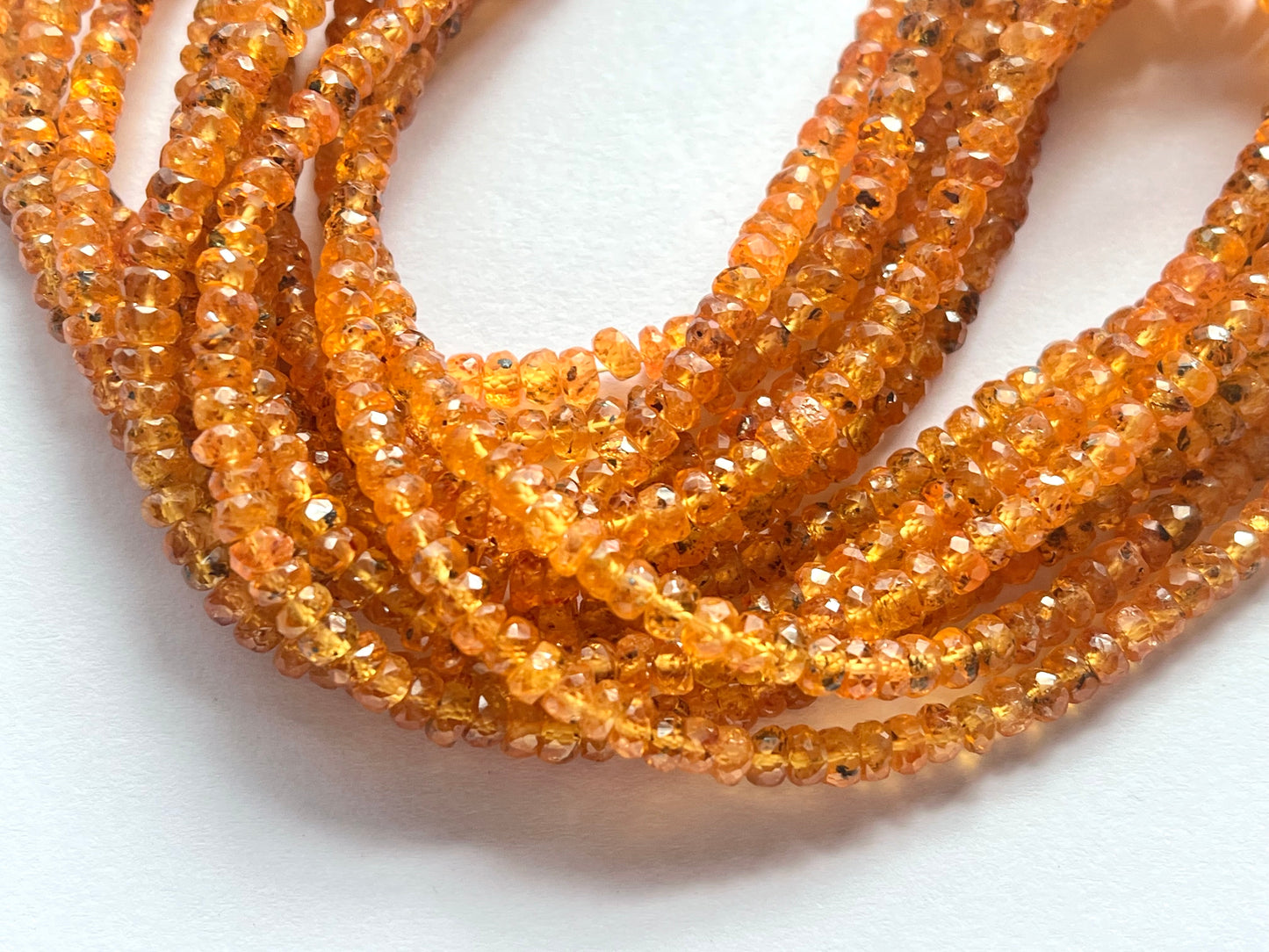 Spessartine Garnet Faceted Rondelle Beads