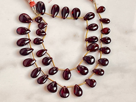 Red Garnet Smooth Pear Shape Beads