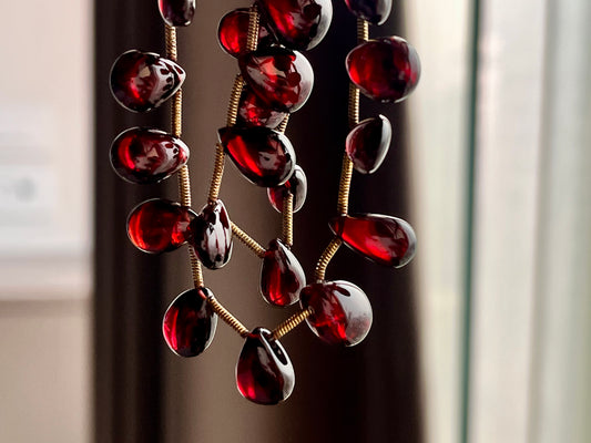 Red Garnet Smooth Pear Shape Beads