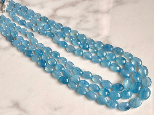 Aquamarine Smooth Oval Shape beads