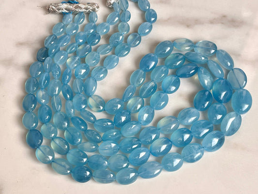 Aquamarine Smooth Oval Shape beads