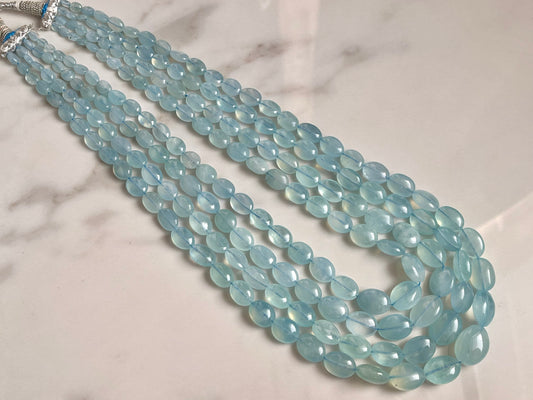 Aquamarine Smooth Oval Shape beads