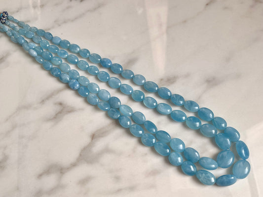 Aquamarine Smooth Oval Shape beads
