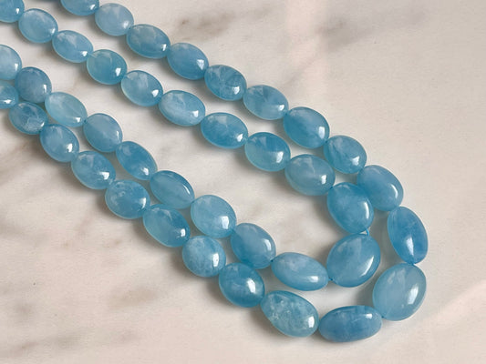 Aquamarine Smooth Oval Shape beads