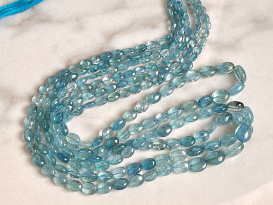 Aquamarine Smooth Oval Shape beads