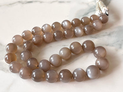 Grey Moonstone smooth Spherical shape beads