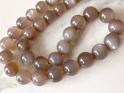Grey Moonstone smooth Spherical shape beads