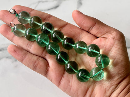 Natural Green Fluorite Smooth Spherical Shape Beads