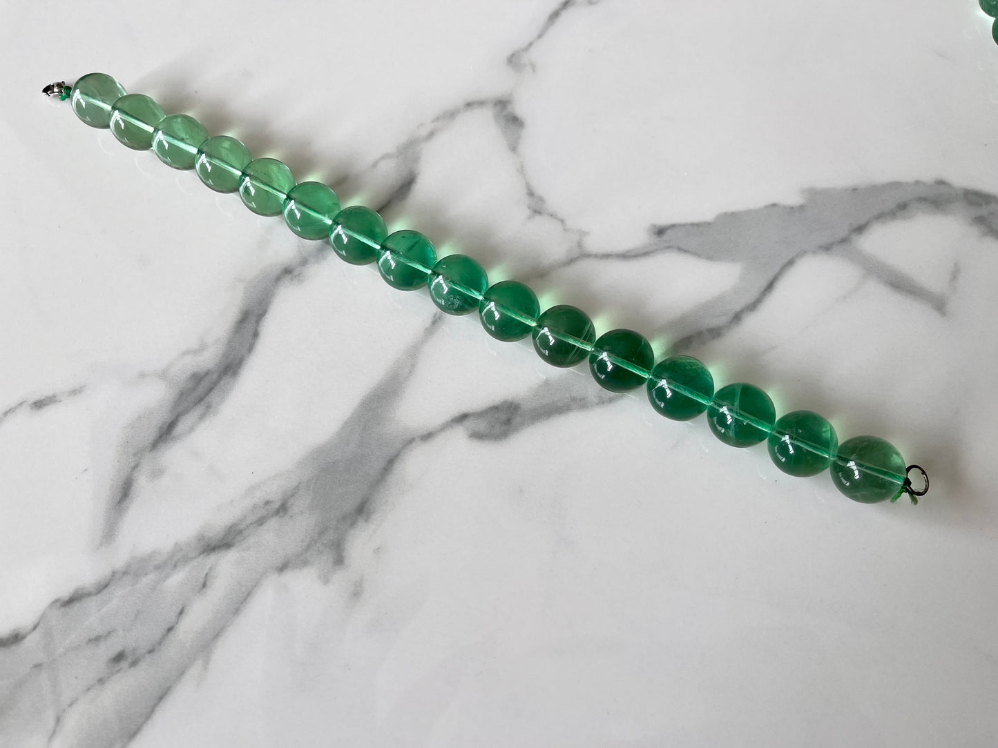 Natural Green Fluorite Smooth Spherical Shape Beads