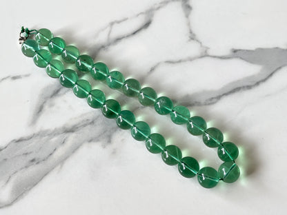 Natural Green Fluorite Smooth Spherical Shape Beads