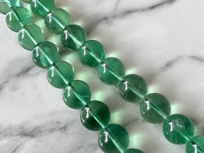 Natural Green Fluorite Smooth Spherical Shape Beads