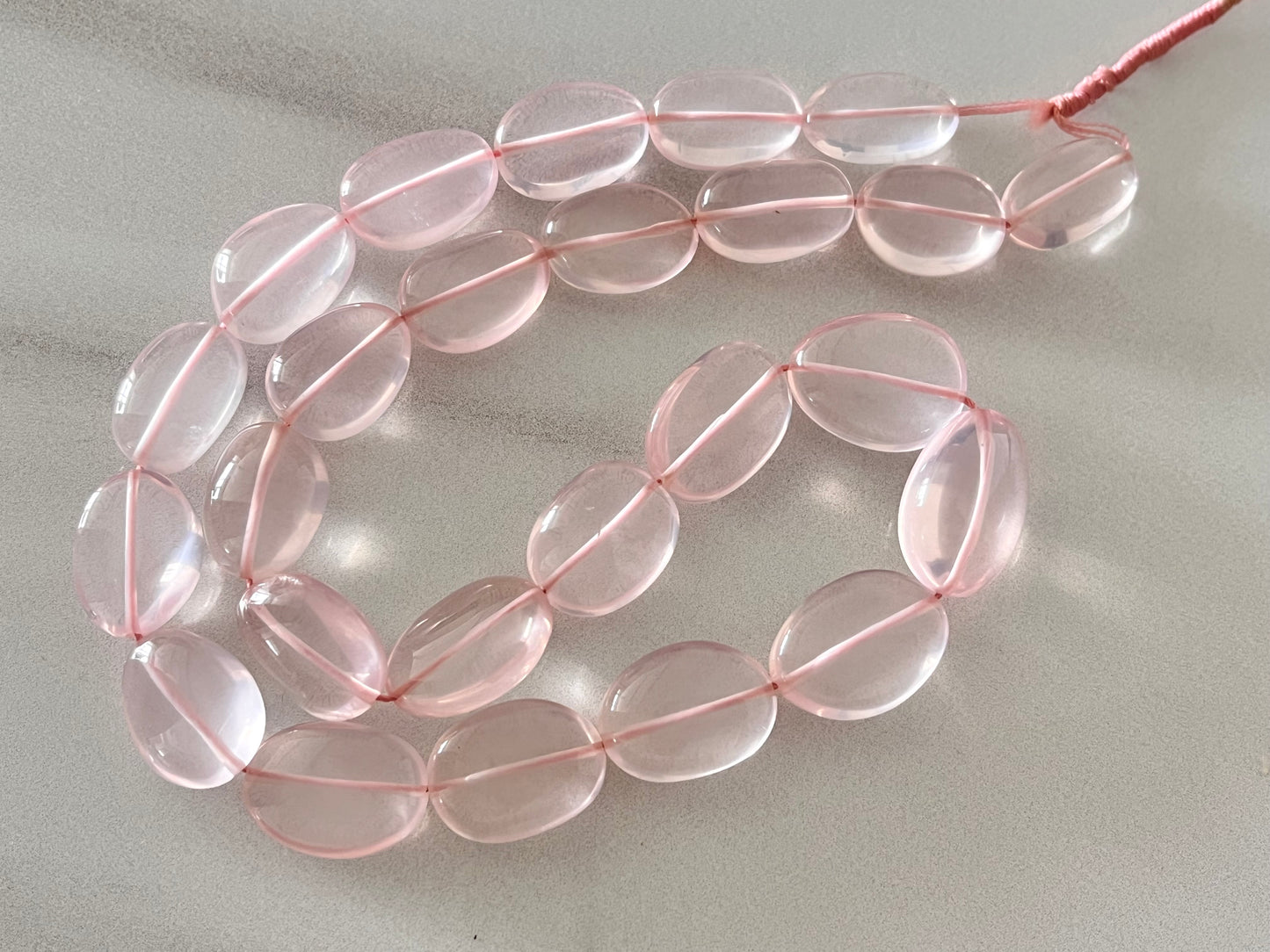 Natural Rose Quartz Gemstone Smooth Tumble Shape Beads