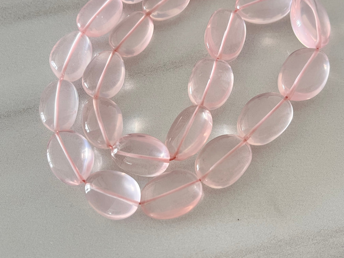 Natural Rose Quartz Gemstone Smooth Tumble Shape Beads
