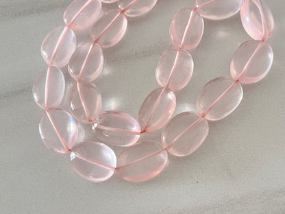 Natural Rose Quartz Gemstone Smooth Tumble Shape Beads