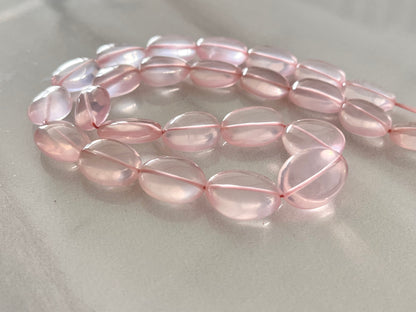 Natural Rose Quartz Gemstone Smooth Tumble Shape Beads
