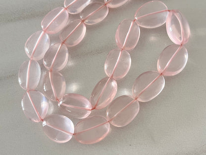 Natural Rose Quartz Gemstone Smooth Tumble Shape Beads