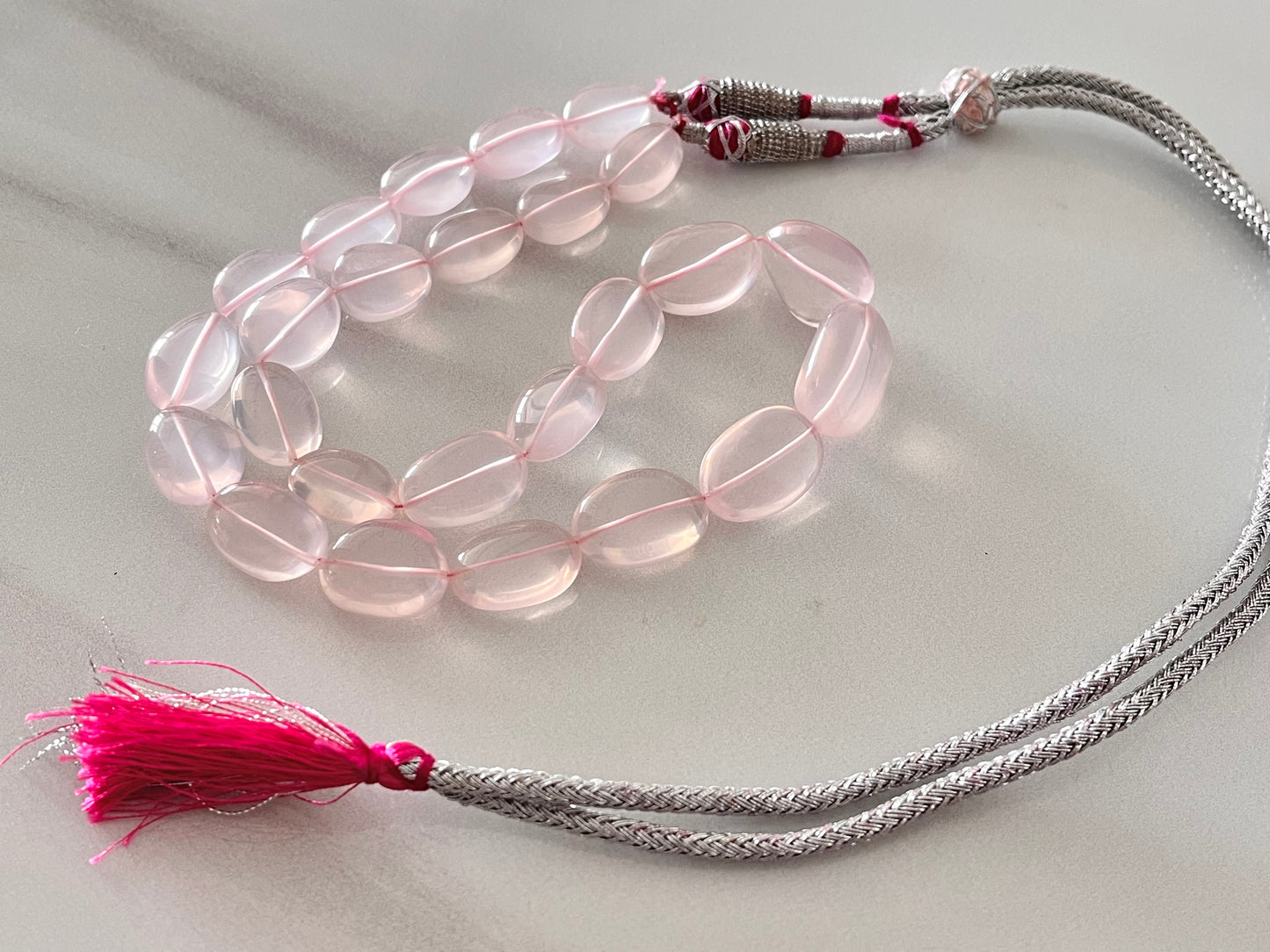 Natural Rose Quartz Gemstone Smooth Tumble Shape Beads