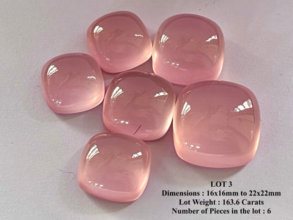 Natural Madagascar Rose Quartz Cabochon Gemstone Lot