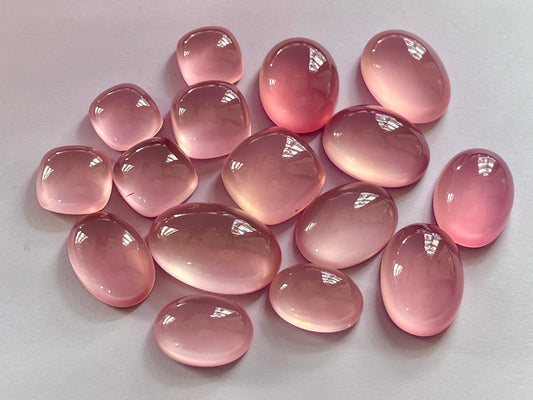 Natural Madagascar Rose Quartz Cabochon Gemstone Lot
