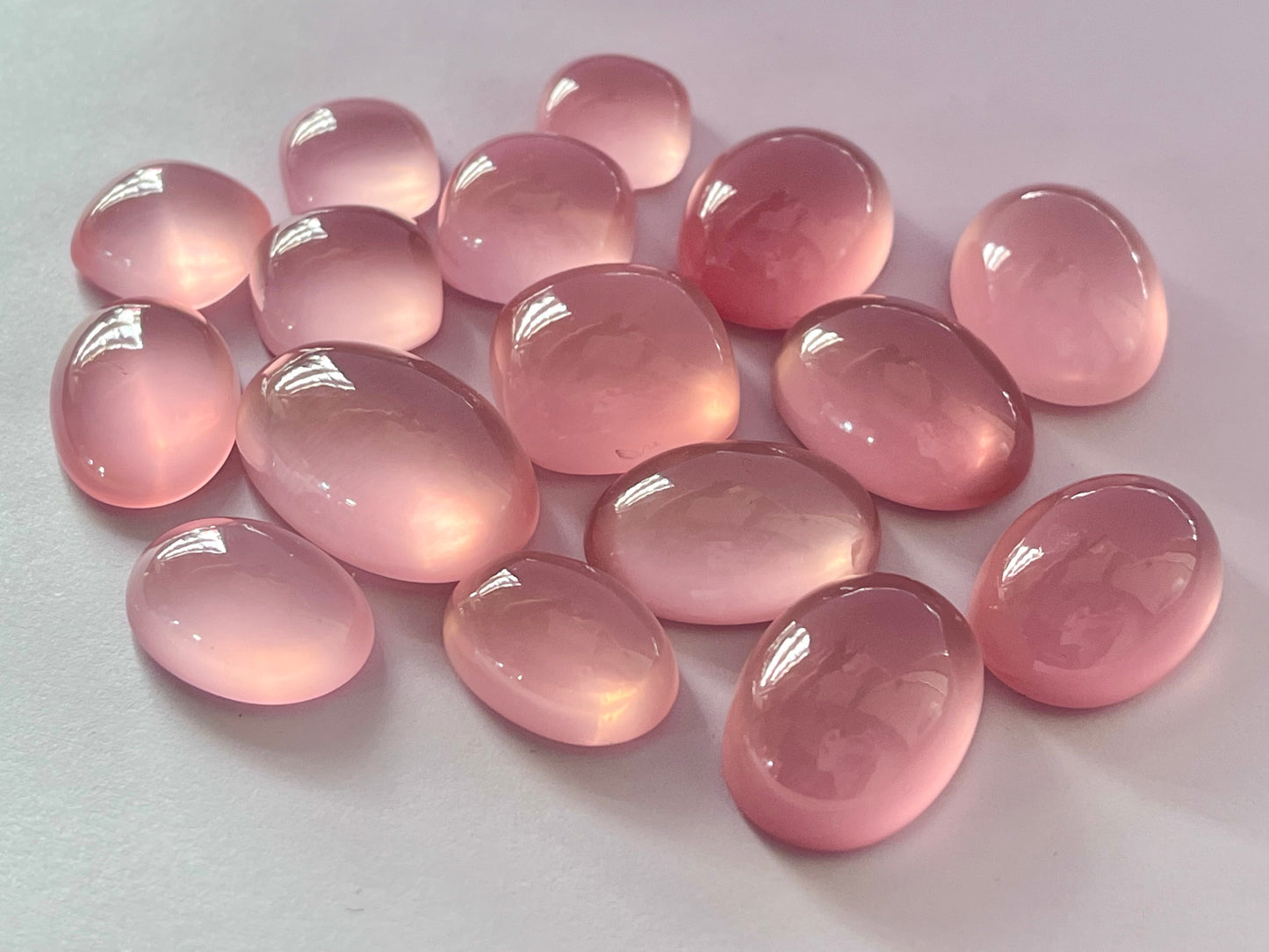 Natural Madagascar Rose Quartz Cabochon Gemstone Lot