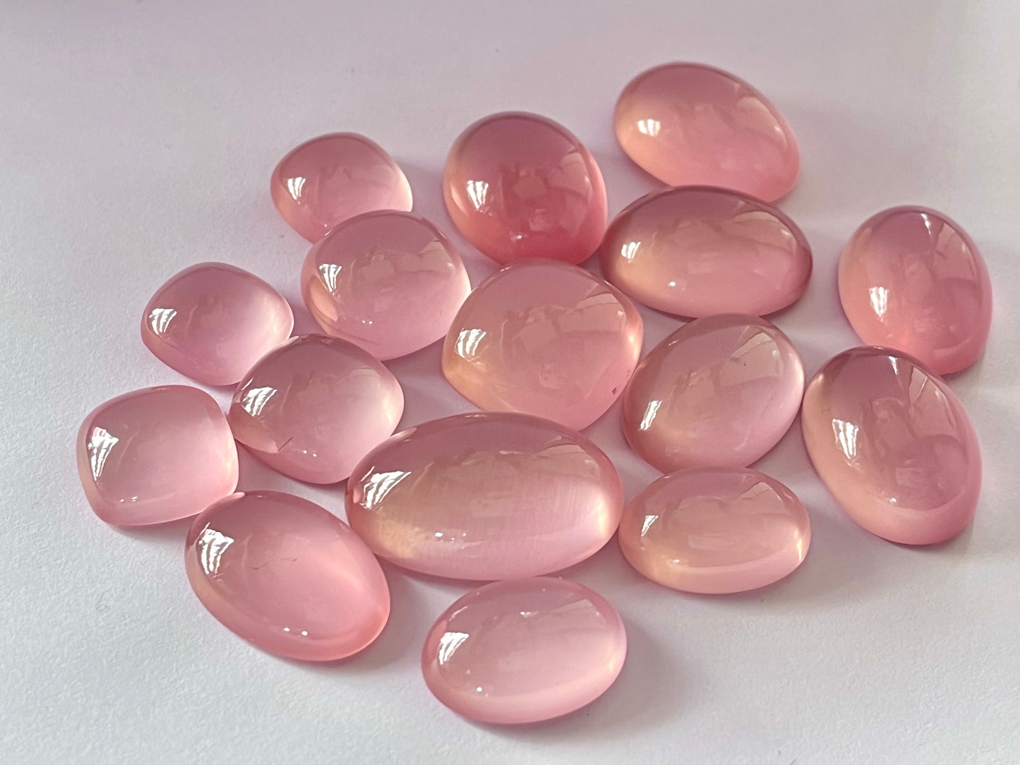 Natural Madagascar Rose Quartz Cabochon Gemstone Lot