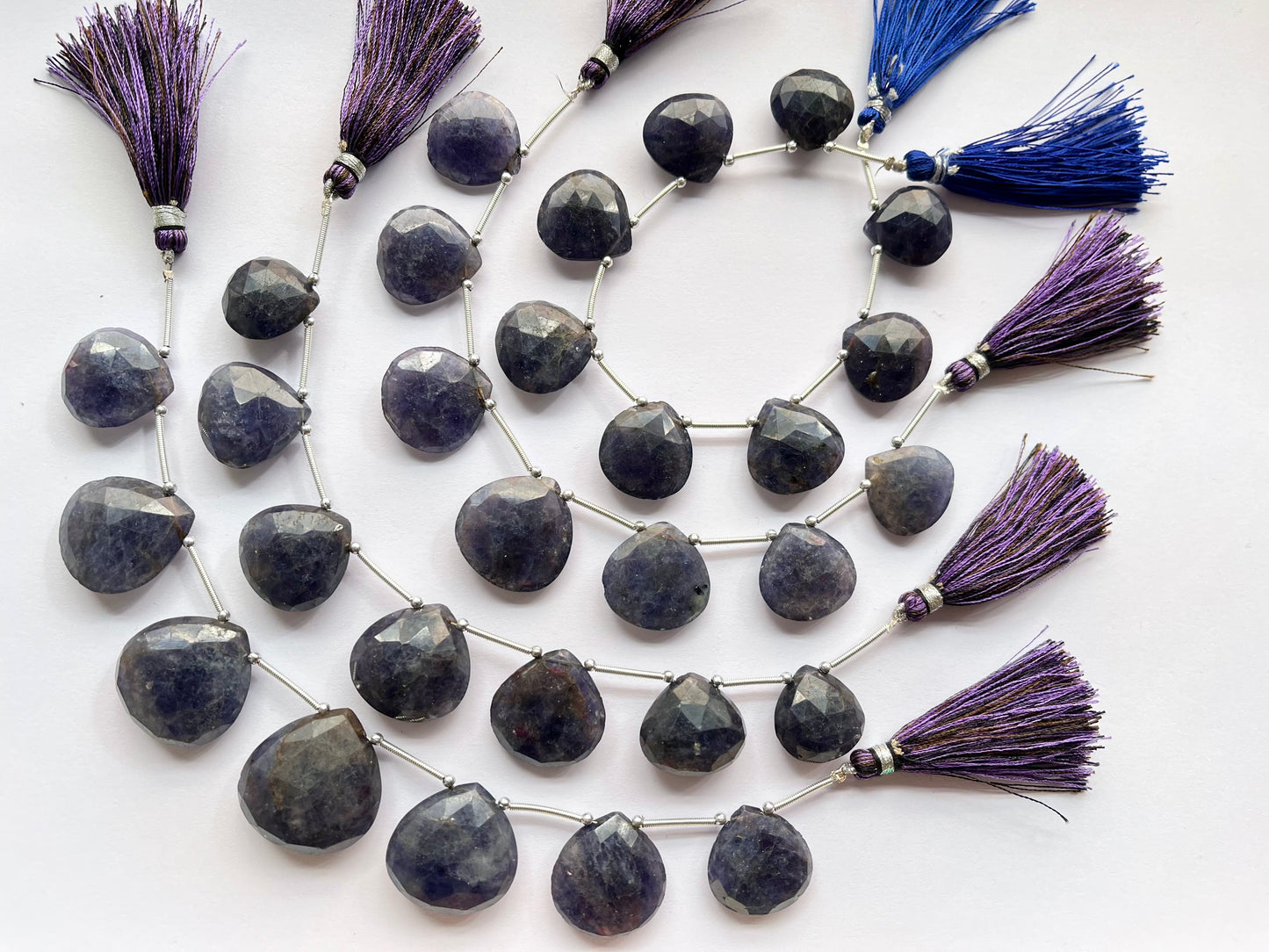Iolite Heart shape briolette beads
