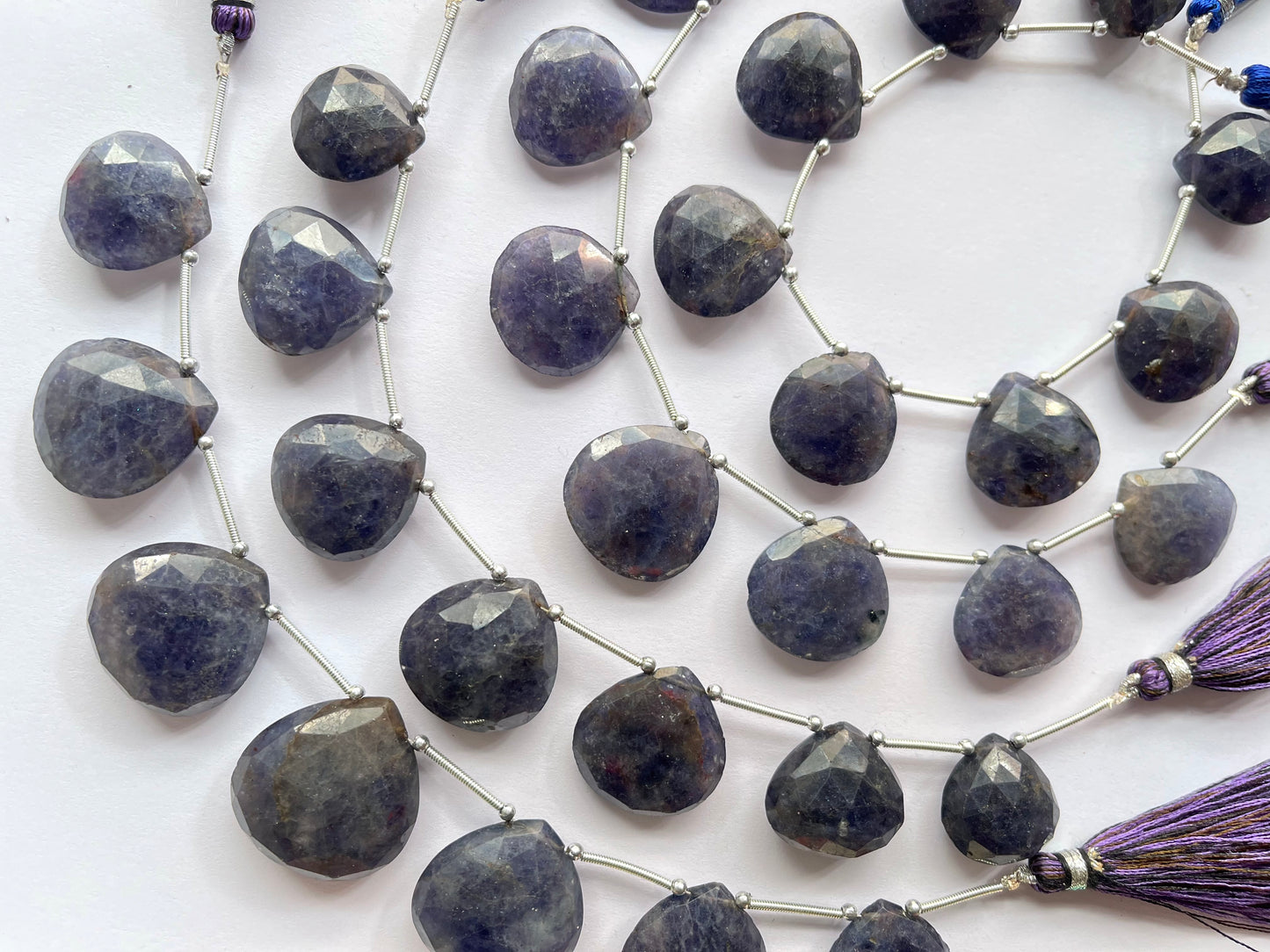 Iolite Heart shape briolette beads