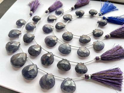 Iolite Heart shape briolette beads