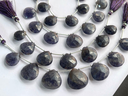 Iolite Heart shape briolette beads
